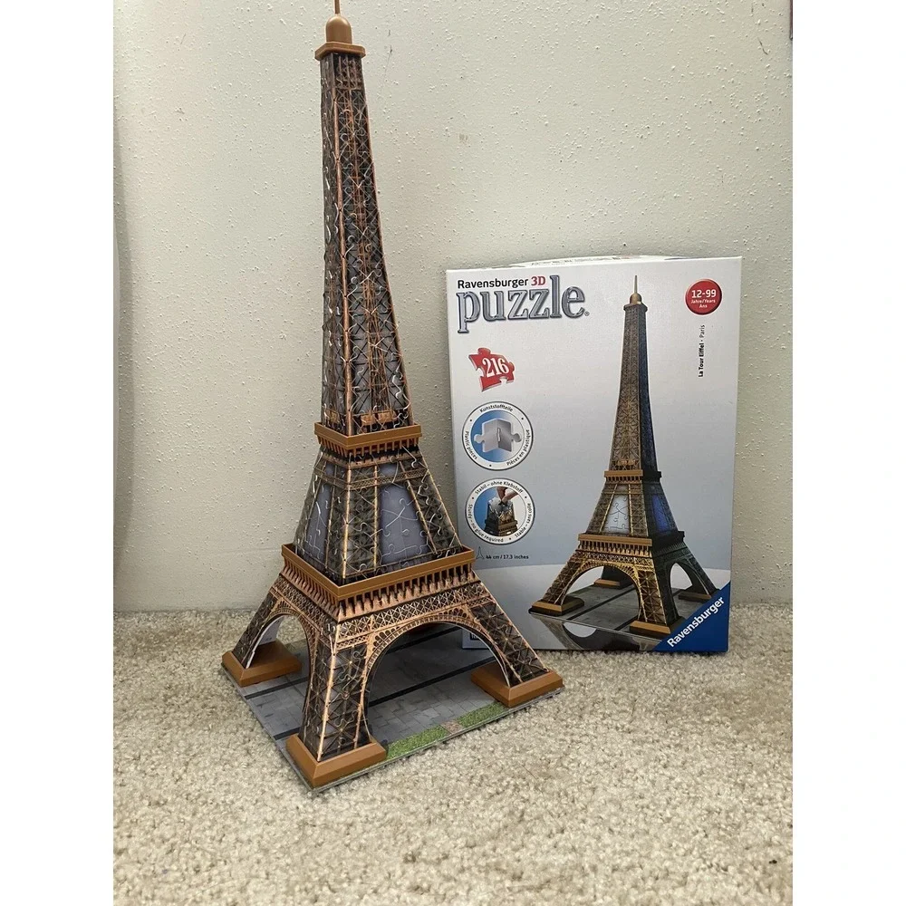 Ravensburger La Tour Eiffel Tower‎ Paris 3D Puzzle 216 Pieces BOX Directions